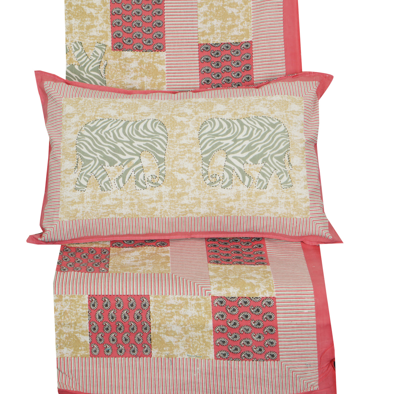 Braise Premium | Full Size 90 x 108 in | 100% Pure Cotton | Double Bedsheet with 2 Pillow Covers (GX04)