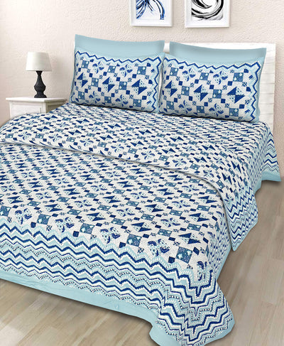 Braise Premium | Full Size 90 x 108 in | 100% Pure Cotton | Double Bedsheet with 2 Pillow Covers (GX05)