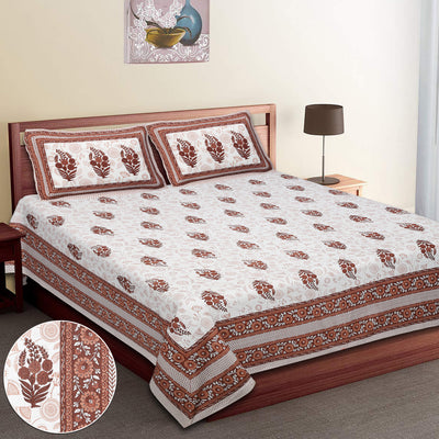 Braise Premium | Super King Size 108 x 108 in | 100% Pure Cotton | Double Bedsheet with 2 Pillow Covers HS01