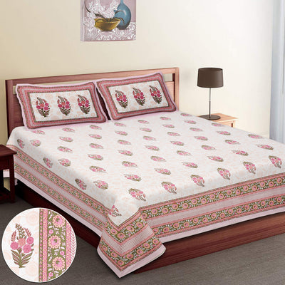 Wanderlust  Premium | Super King Size 108 x 108 in | 100% Pure Cotton | Double Bedsheet with 2 Pillow Covers HS01