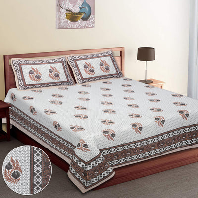 Braise Premium | Super King Size 108 x 108 in | 100% Pure Cotton | Double Bedsheet with 2 Pillow Covers HS02