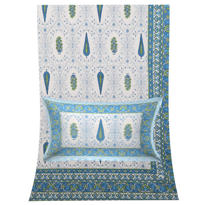 Wanderlust Premium | Super King Size 108 x 108 in | 100% Pure Cotton | Double Bedsheet with 2 Pillow Covers HS04