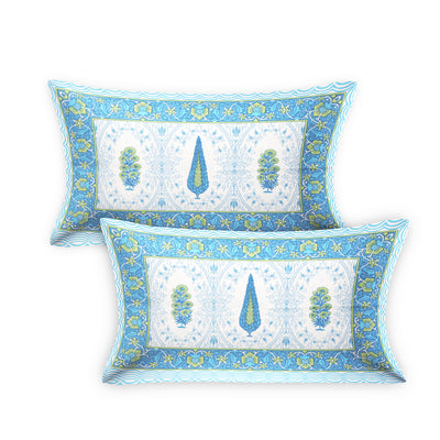 Wanderlust Premium | Super King Size 108 x 108 in | 100% Pure Cotton | Double Bedsheet with 2 Pillow Covers HS04