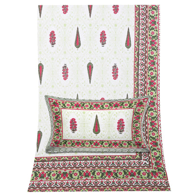 Wanderlust Premium | Super King Size 108 x 108 in | 100% Pure Cotton | Double Bedsheet with 2 Pillow Covers HS04