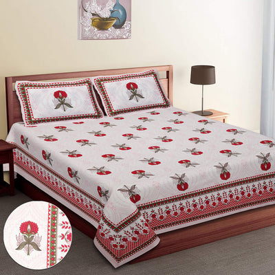 Braise Premium | Super King Size 108 x 108 in | 100% Pure Cotton | Double Bedsheet with 2 Pillow Covers HS05