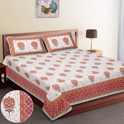 Braise Premium | Super King Size 108 x 108 in | 100% Pure Cotton | Double Bedsheet with 2 Pillow Covers HS06