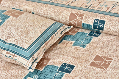 Wanderlust Premium | King Size 100 x 108 in | 100% Pure Cotton | Bedsheet For Double Bed with 2 Pillow Covers (JSM02)