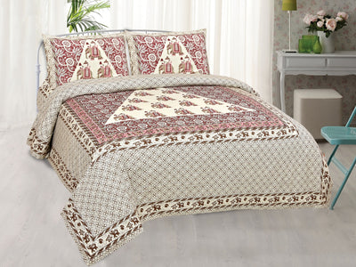 Braise Premium | Full Size 95 x 108 in | 100% Pure Cotton | Double Bedsheet with 2 Pillow Covers (KSH02)