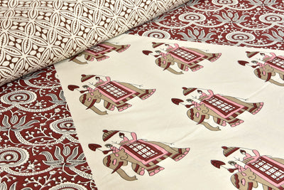 Braise Premium | Full Size 95 x 108 in | 100% Pure Cotton | Double Bedsheet with 2 Pillow Covers (KSH02)