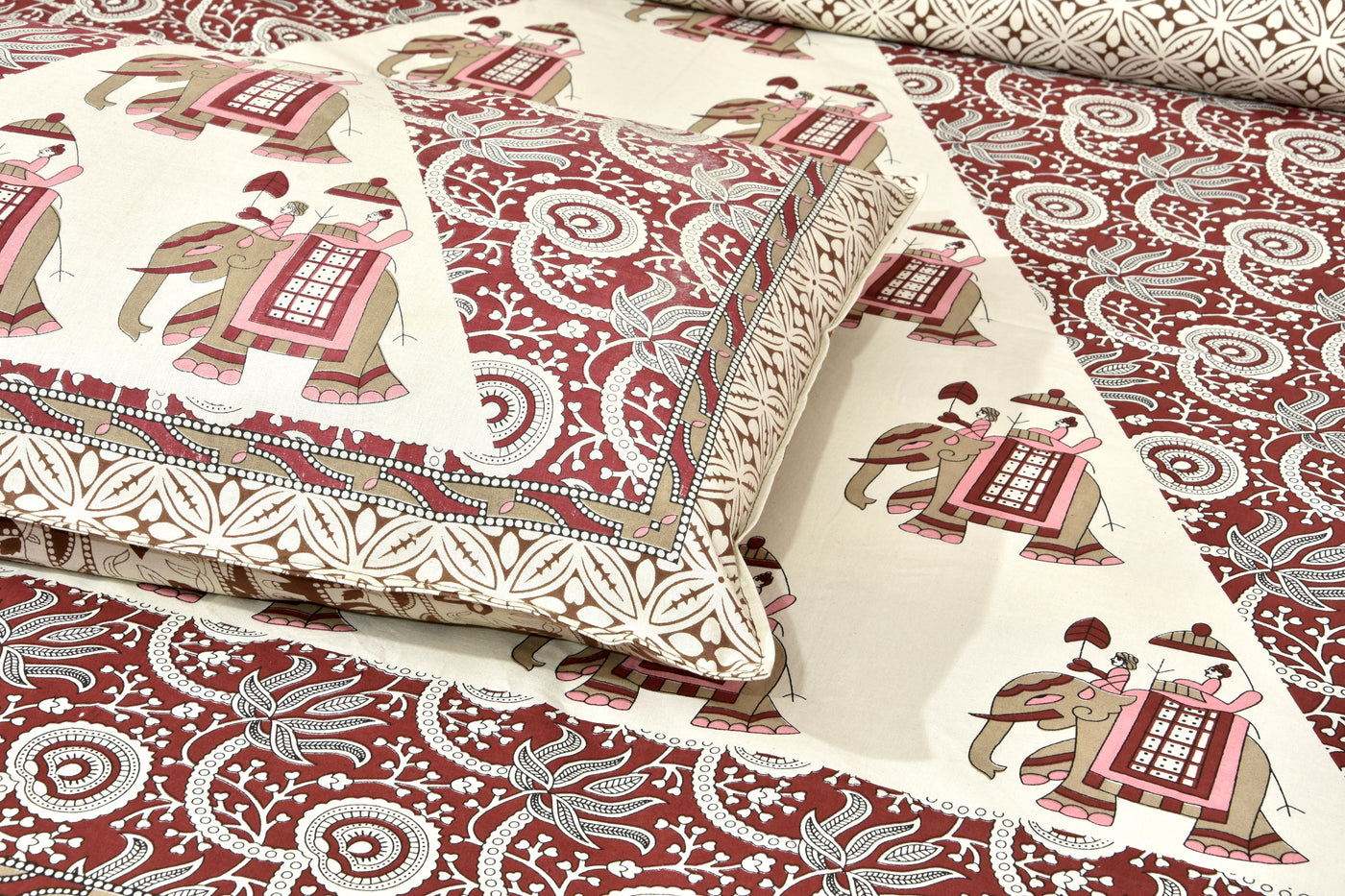 Braise Premium | Full Size 95 x 108 in | 100% Pure Cotton | Double Bedsheet with 2 Pillow Covers (KSH02)