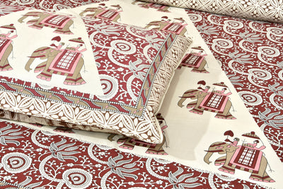 Braise Premium | Full Size 95 x 108 in | 100% Pure Cotton | Double Bedsheet with 2 Pillow Covers (KSH02)