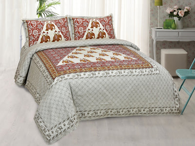 Braise Premium | Full Size 95 x 108 in | 100% Pure Cotton | Double Bedsheet with 2 Pillow Covers (KSH02)
