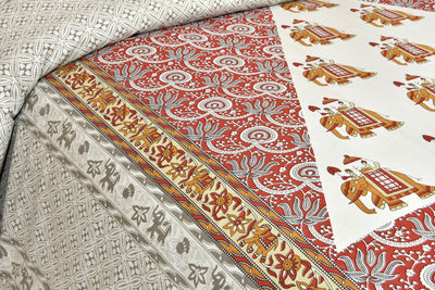 Braise Premium | Full Size 95 x 108 in | 100% Pure Cotton | Double Bedsheet with 2 Pillow Covers (KSH02)