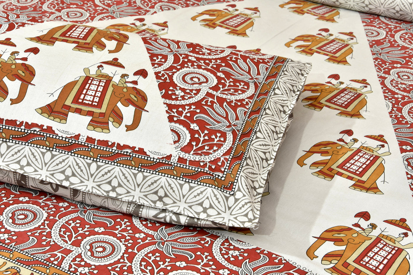 Braise Premium | Full Size 95 x 108 in | 100% Pure Cotton | Double Bedsheet with 2 Pillow Covers (KSH02)