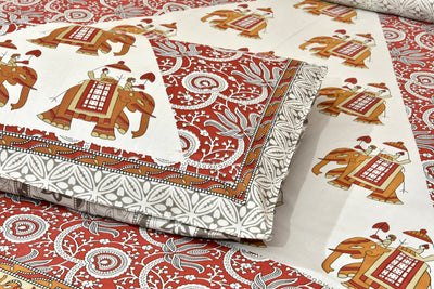 Braise Premium | Full Size 95 x 108 in | 100% Pure Cotton | Double Bedsheet with 2 Pillow Covers (KSH02)