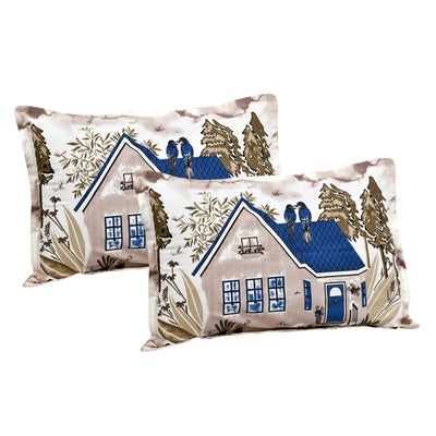 Wanderlust Premium | King Size 100 x 108 in | 100% Pure Cotton | Double Bedsheet with 2 Pillow Covers (LB03)