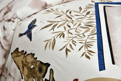 Wanderlust Premium | King Size 100 x 108 in | 100% Pure Cotton | Double Bedsheet with 2 Pillow Covers (LB03)