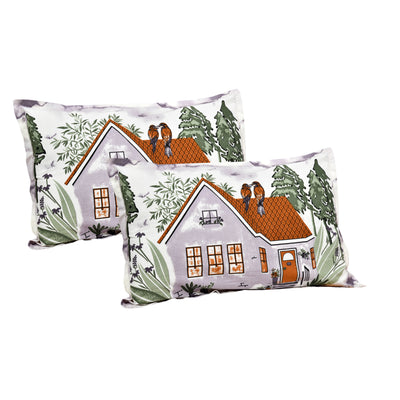 Wanderlust Premium | King Size 100 x 108 in | 100% Pure Cotton | Double Bedsheet with 2 Pillow Covers (LB03)