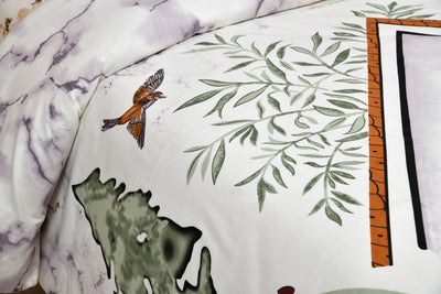 Wanderlust Premium | King Size 100 x 108 in | 100% Pure Cotton | Double Bedsheet with 2 Pillow Covers (LB03)