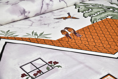 Wanderlust Premium | King Size 100 x 108 in | 100% Pure Cotton | Double Bedsheet with 2 Pillow Covers (LB03)