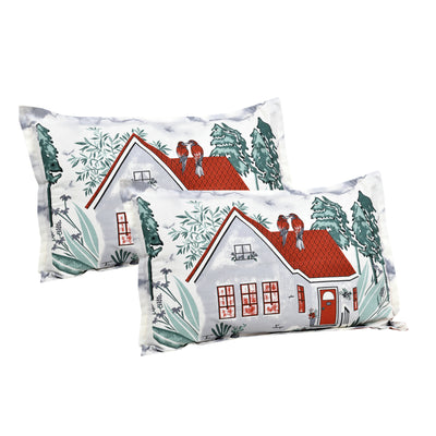 Wanderlust Premium | King Size 100 x 108 in | 100% Pure Cotton | Double Bedsheet with 2 Pillow Covers (LB03)