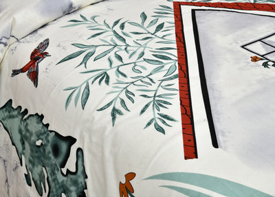 Wanderlust Premium | King Size 100 x 108 in | 100% Pure Cotton | Double Bedsheet with 2 Pillow Covers (LB03)