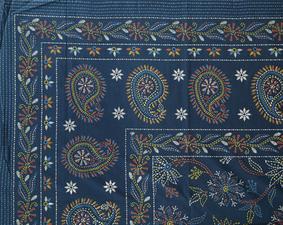 Floral Design Blue bedsheet for Double Bed