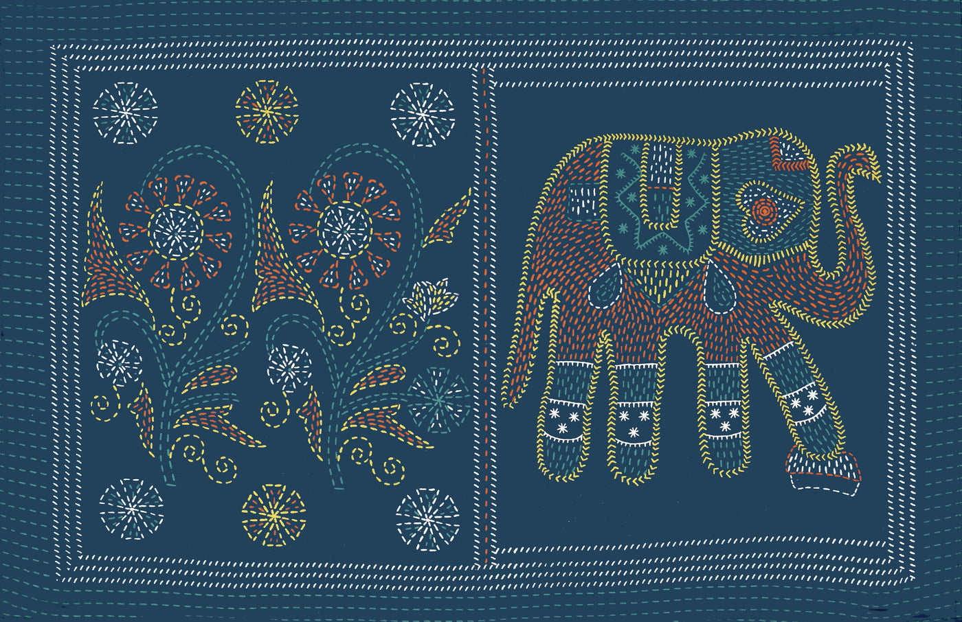 Elephant design on Bedsheet