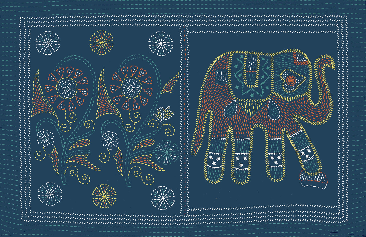 Elephant design on Bedsheet
