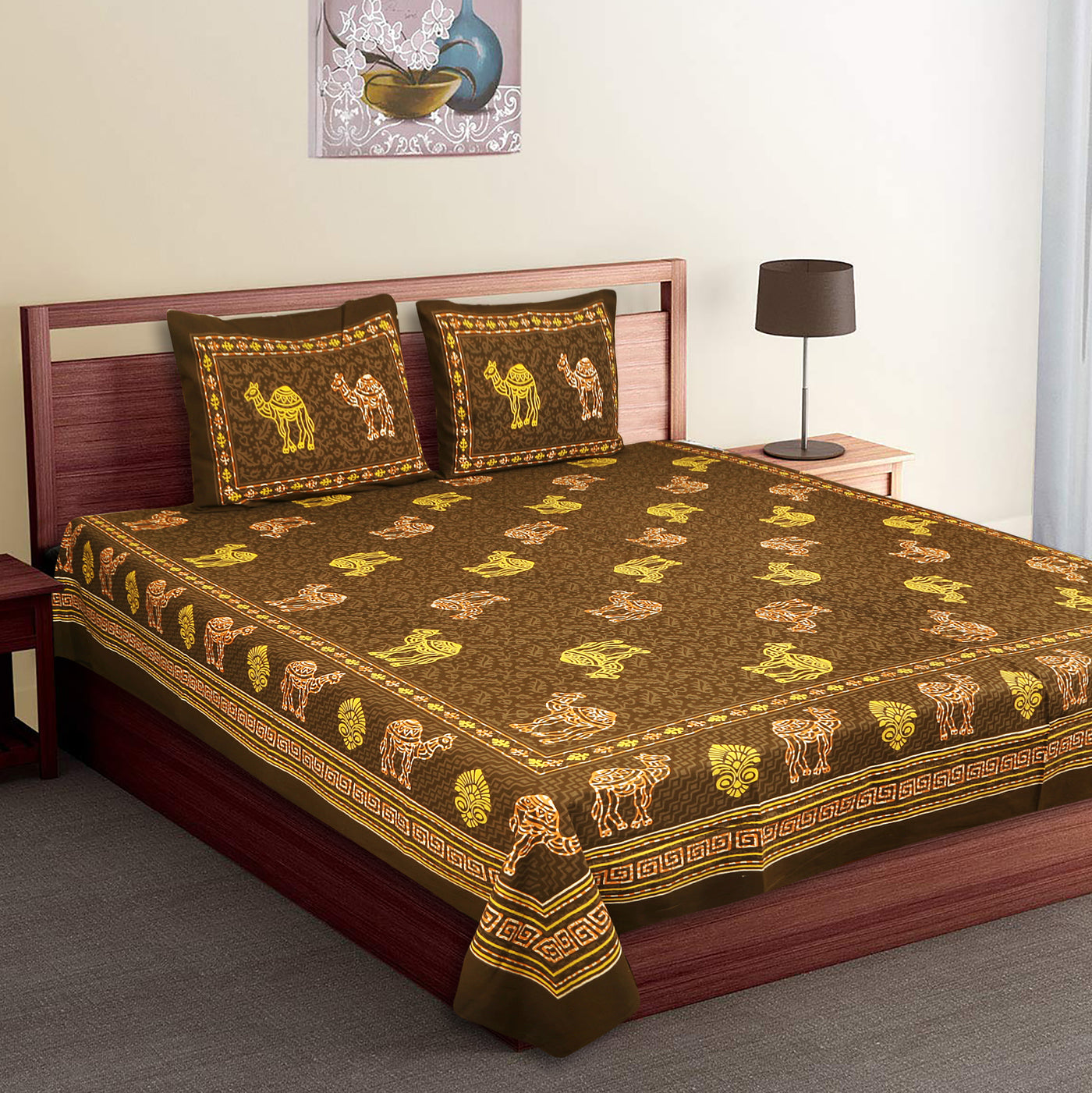 Bedsheet with pillow covers