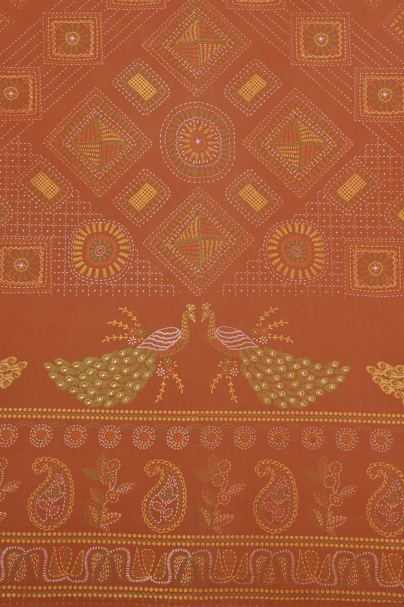 Braise Premium | King Size 100 x 108 in | 100% Pure Cotton | Double Bedsheet with 2 Pillow Covers (Twin  Peacock Design)