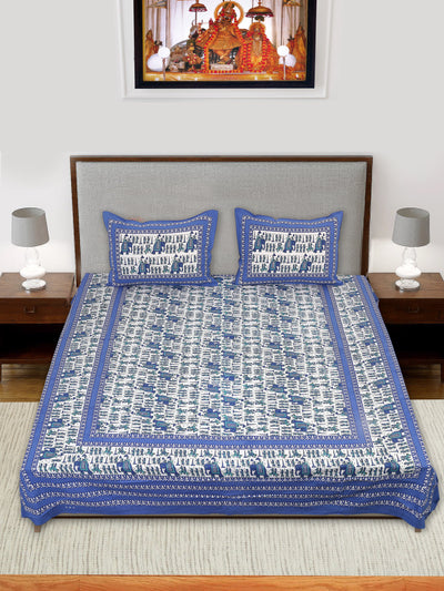 Braise Premium | Full Size 90 x 108 in | 100% Pure Cotton | Double Bedsheet with 2 Pillow Covers (NS01)