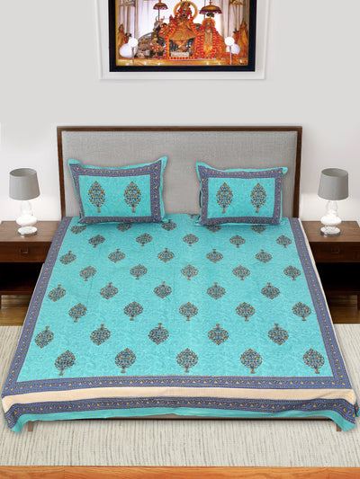Braise Premium | Full Size 90 x 108 in | 100% Pure Cotton | Double Bedsheet with 2 Pillow Covers (NS02)