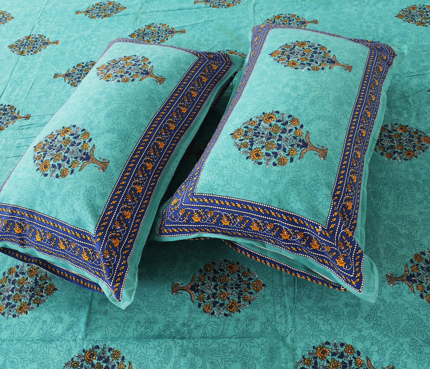 Braise Premium | Full Size 90 x 108 in | 100% Pure Cotton | Double Bedsheet with 2 Pillow Covers (NS02)