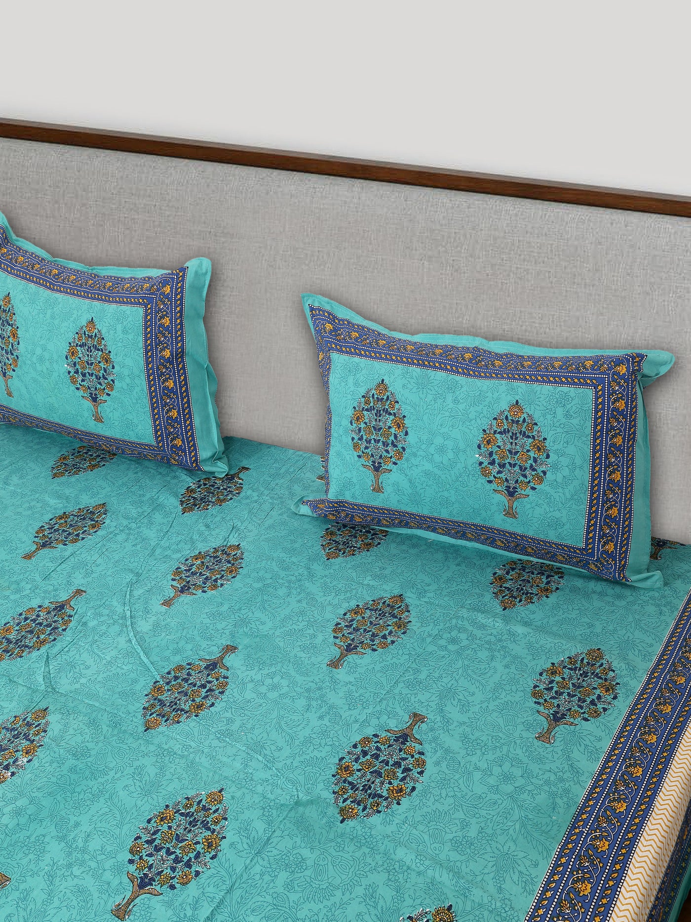 Braise Premium | Full Size 90 x 108 in | 100% Pure Cotton | Double Bedsheet with 2 Pillow Covers (NS02)