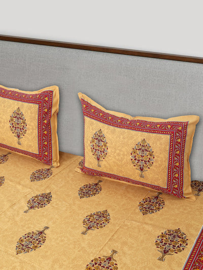 Braise Premium | Full Size 90 x 108 in | 100% Pure Cotton | Double Bedsheet with 2 Pillow Covers (NS02)