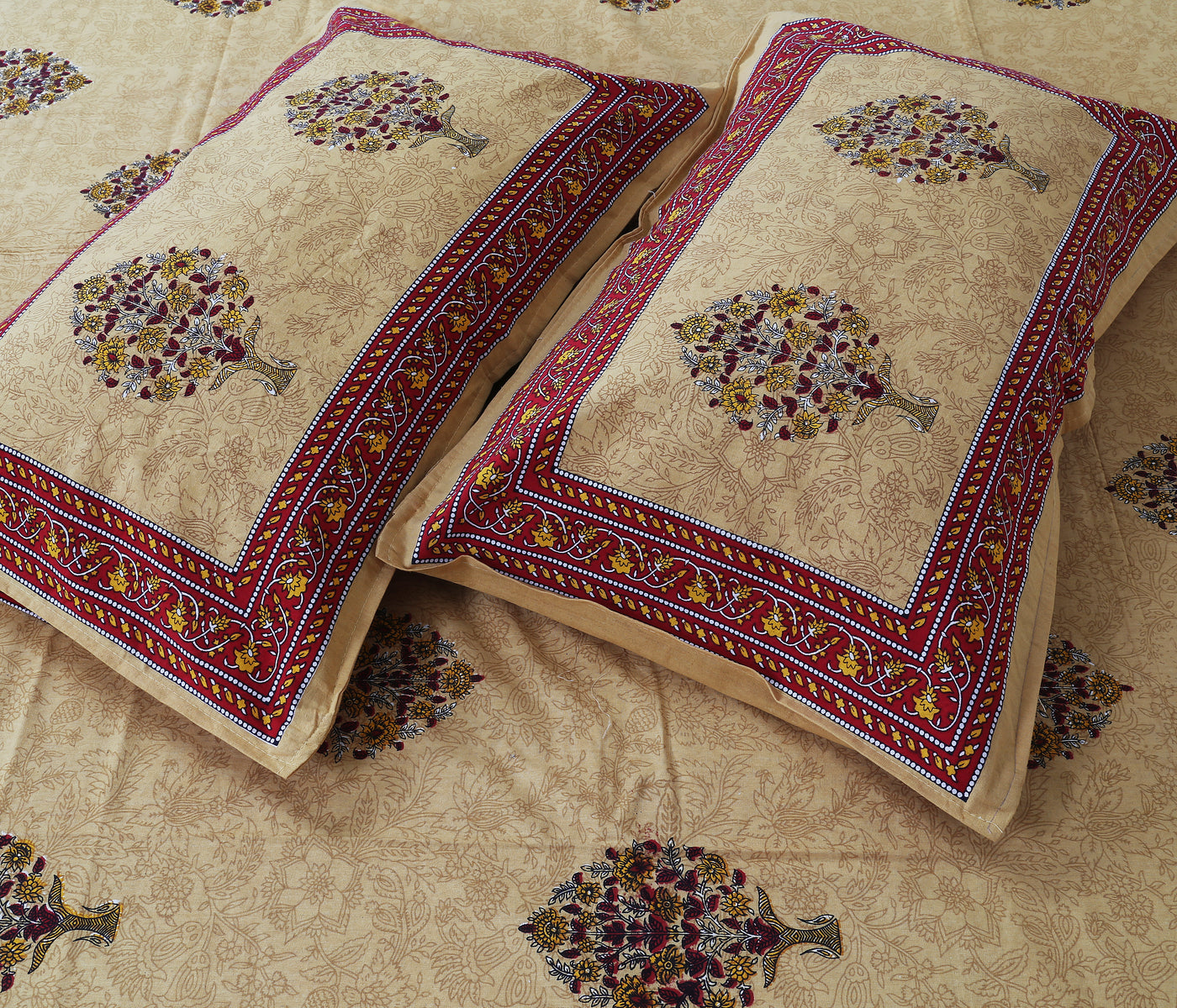 Braise Premium | Full Size 90 x 108 in | 100% Pure Cotton | Double Bedsheet with 2 Pillow Covers (NS02)