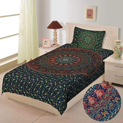Braise Premium |100% Pure Cotton | Single Bedsheet with 1 Pillow Cover (SNBR01)