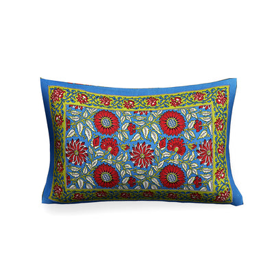 Wanderlust Premium |100% Pure Cotton | Single Bedsheet with 1 Pillow Cover (Rajasthani Floral Design)