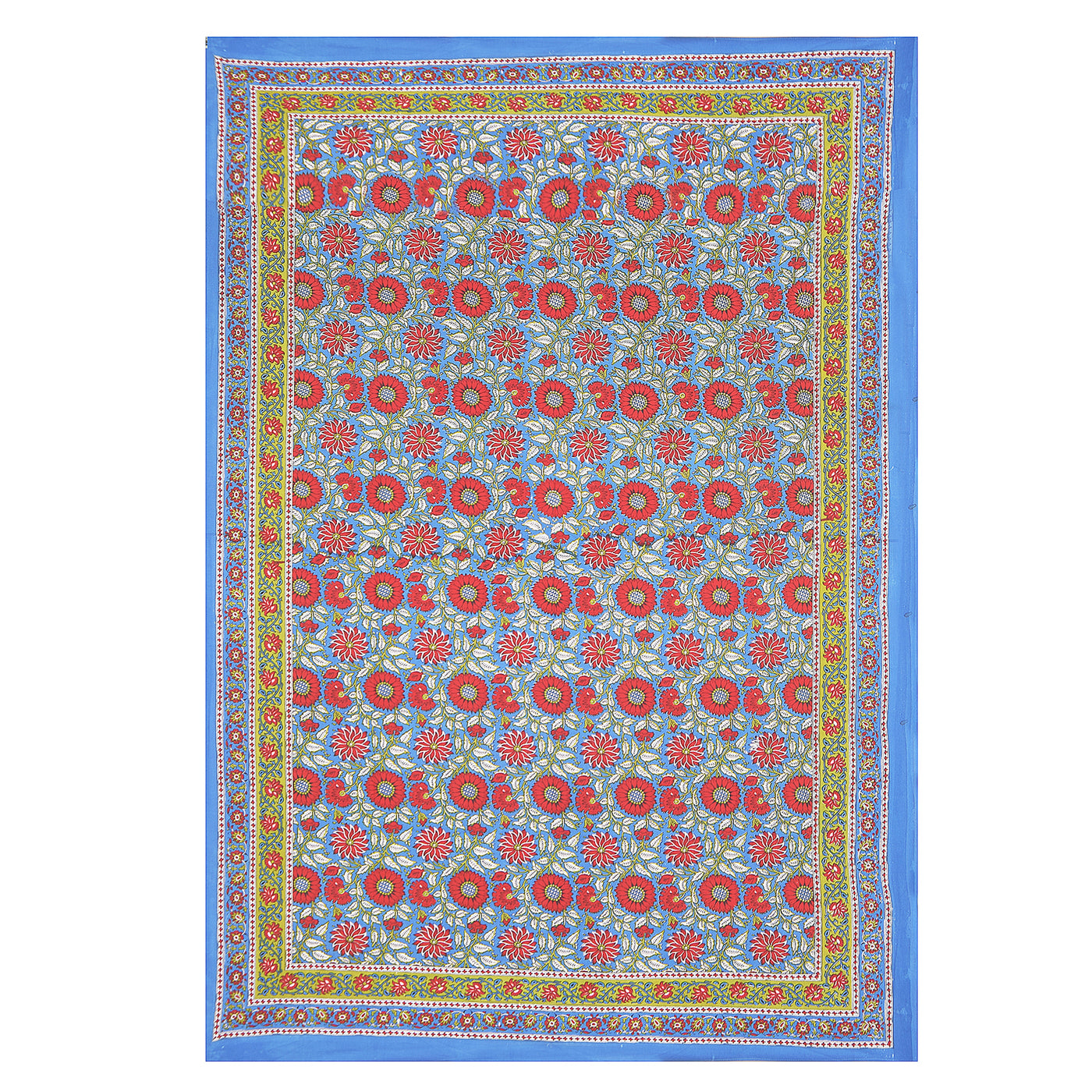 Wanderlust Premium |100% Pure Cotton | Single Bedsheet with 1 Pillow Cover (Rajasthani Floral Design)