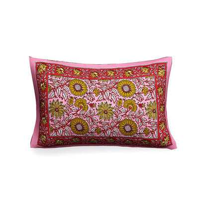 Wanderlust Premium |100% Pure Cotton | Single Bedsheet with 1 Pillow Cover (Rajasthani Floral Design)