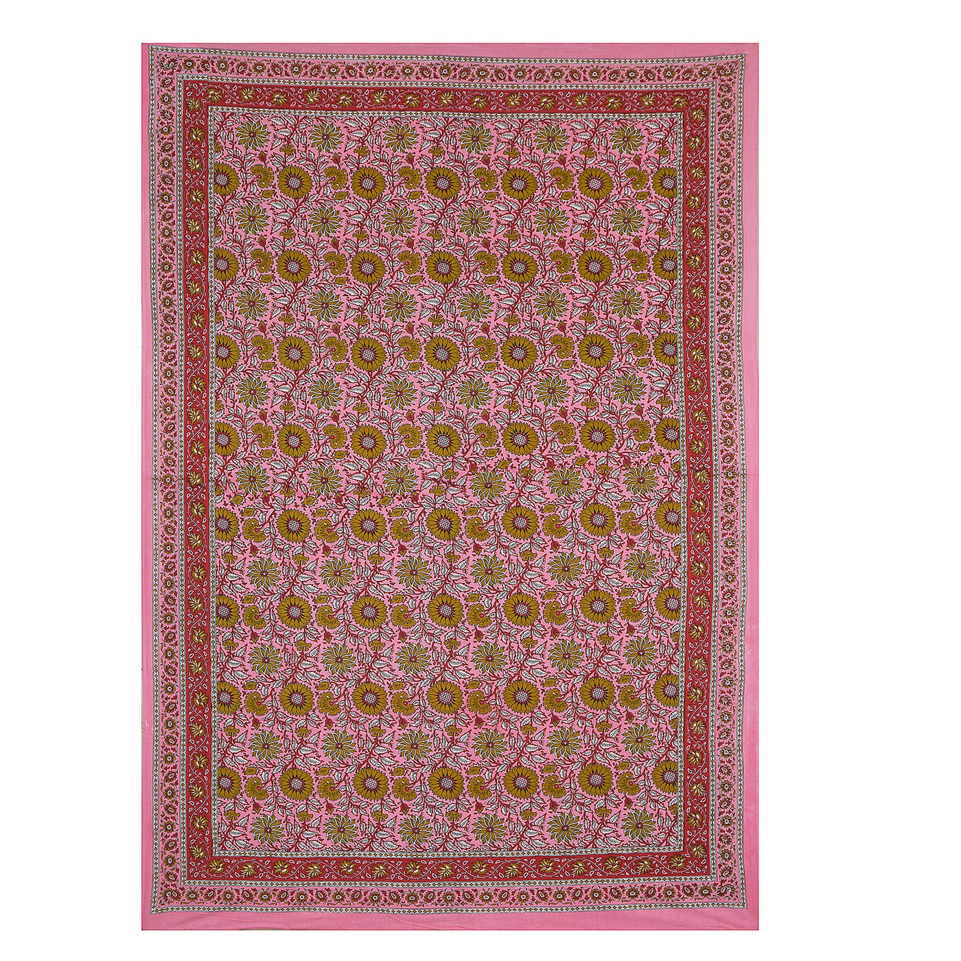 Wanderlust Premium |100% Pure Cotton | Single Bedsheet with 1 Pillow Cover (Rajasthani Floral Design)