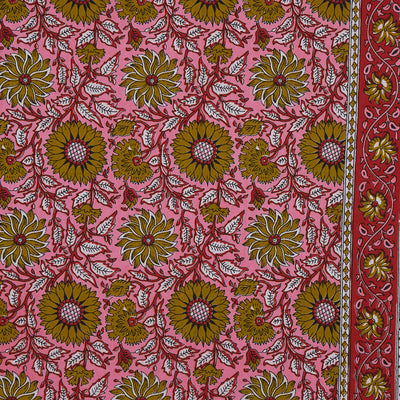 Wanderlust Premium |100% Pure Cotton | Single Bedsheet with 1 Pillow Cover (Rajasthani Floral Design)