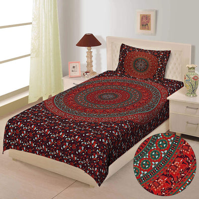 Braise Premium |100% Pure Cotton | Single Bedsheet with 1 Pillow Cover (SNBR02)