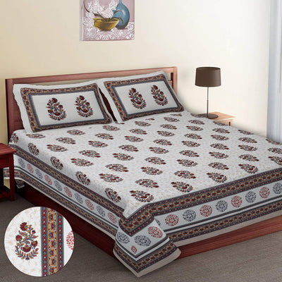 Braise Premium | Super King Size 108 x 108 in | 100% Pure Cotton | Double Bedsheet with 2 Pillow Covers SG02