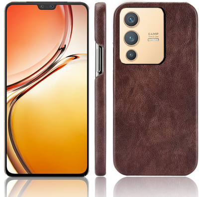 Vivo V23 coffee color leather back cover case