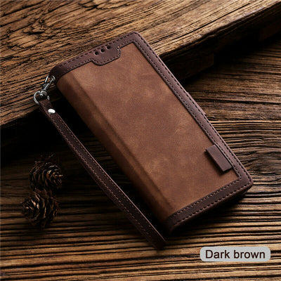 Samsung Galaxy S22 Plus leather case cover with camera protection