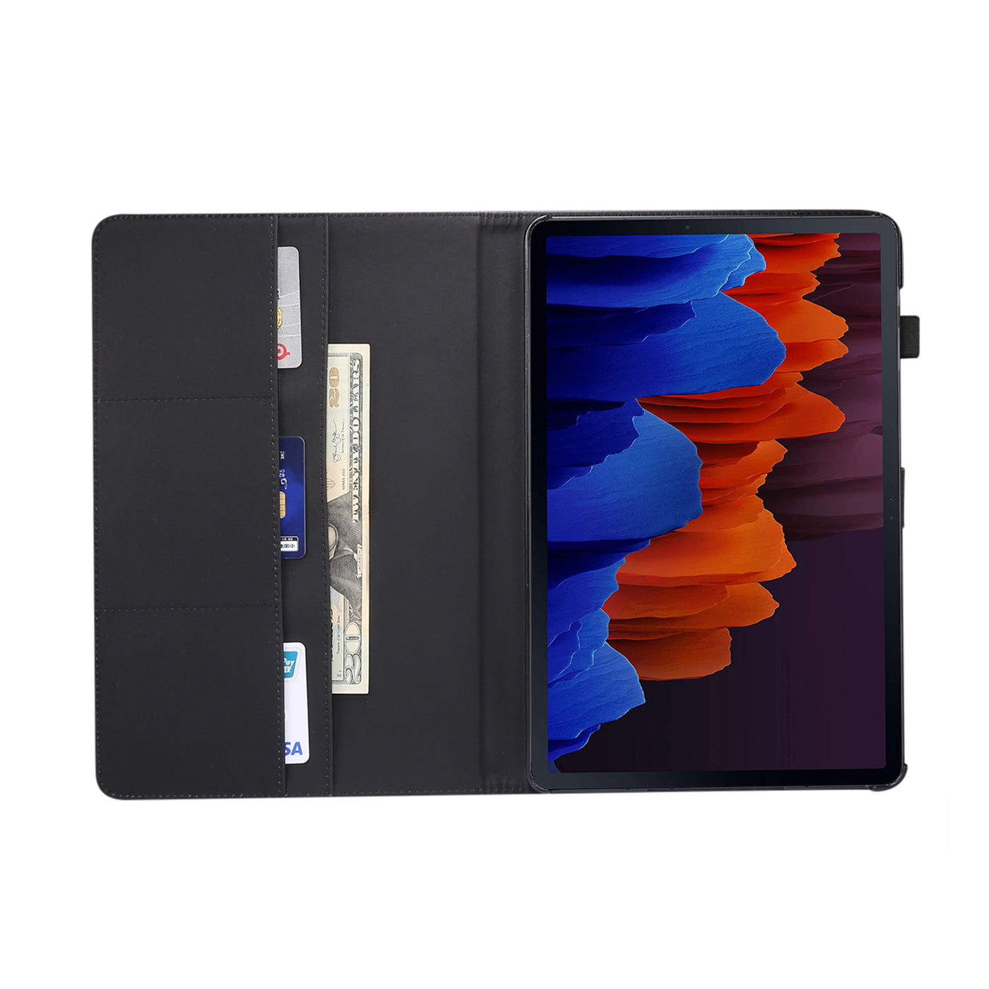 Samsung Galaxy Tab S7 Plus Leather Wallet flip case cover with Storage  by Excelsior