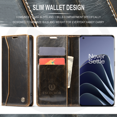 Oneplus 10 Pro Leather Wallet flip case cover with card slots by Excelsior