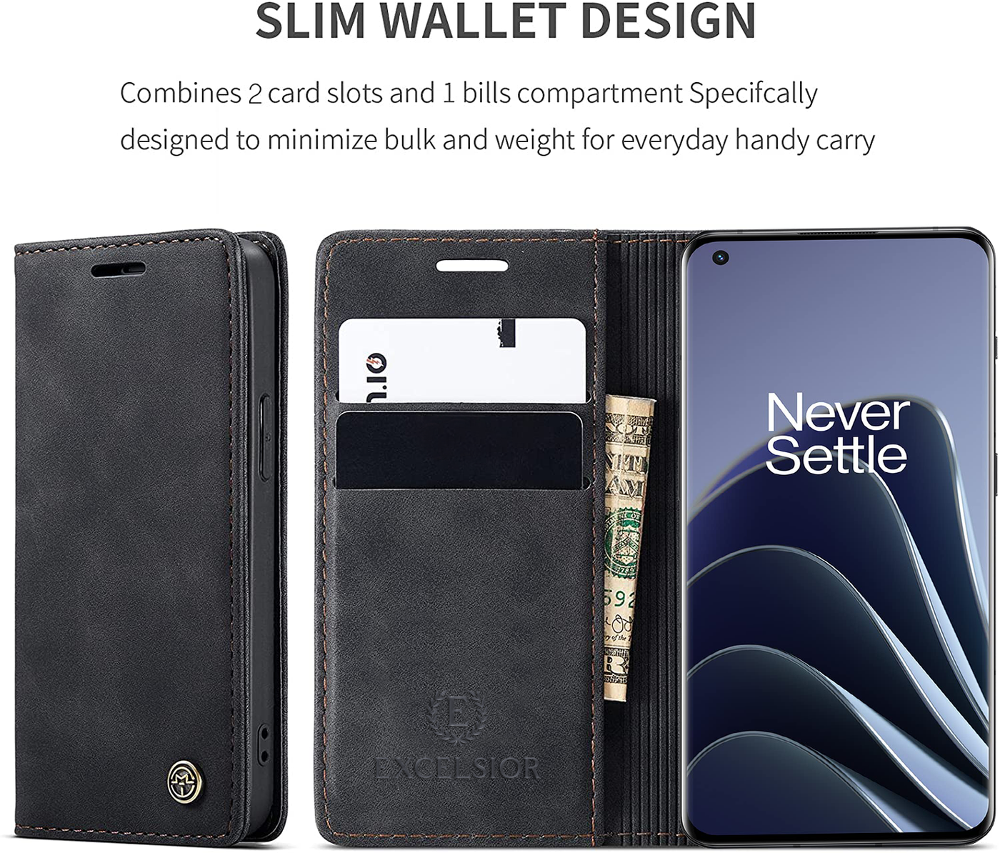 Excelsior Premium PU Leather Wallet flip Cover Case For Oneplus 10 Pro